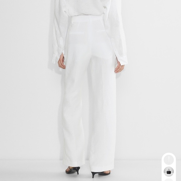 Aritzia Effortless Linen White Pants - Picture 2 of 5